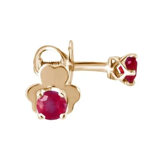 Серьги пуссеты из красного золота