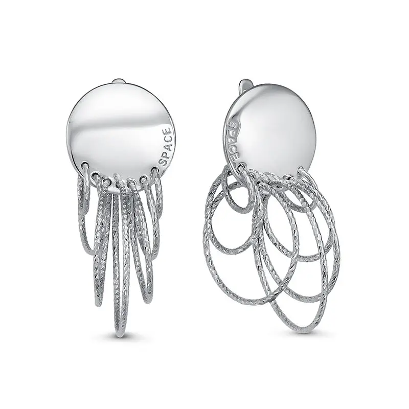 Серьги подвесные из серебра