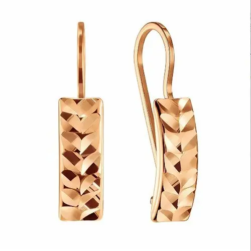 Серьги петельки из красного золота