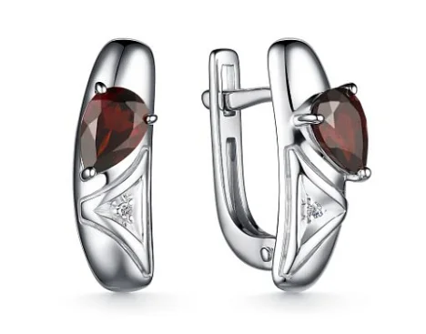 Серьги с английским замком из серебра