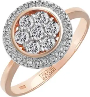 Кольцо декоративное из комбинированного золота