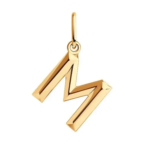 Подвеска буква из красного золота