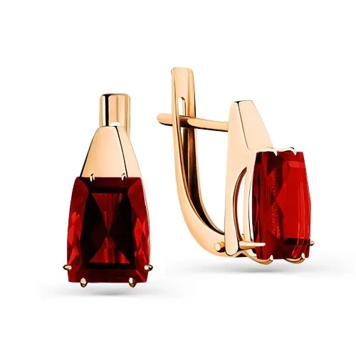 Серьги с английским замком из красного золота