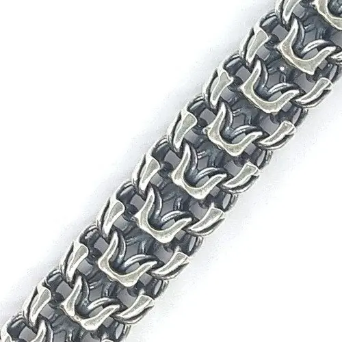 Браслет цепочный из черного серебра