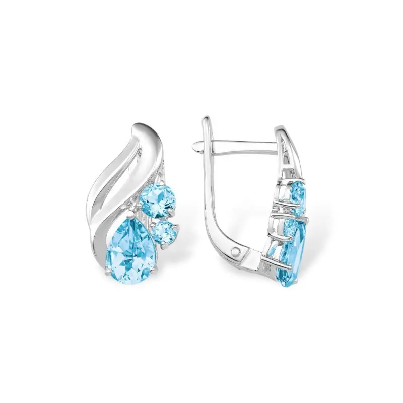 Серьги с английским замком из серебра