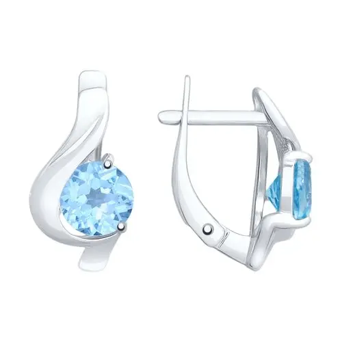 Серьги с английским замком из серебра