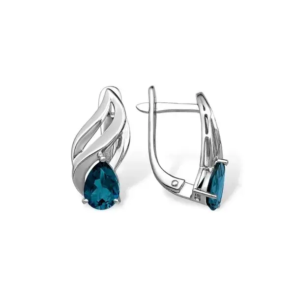 Серьги с английским замком из серебра