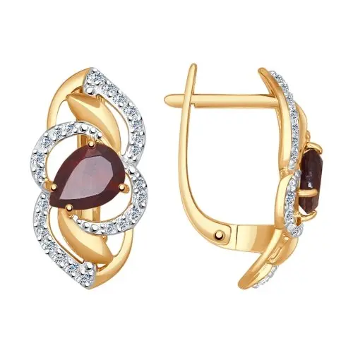 Серьги с английским замком из красного золота