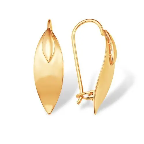 Серьги петельки из красного золота