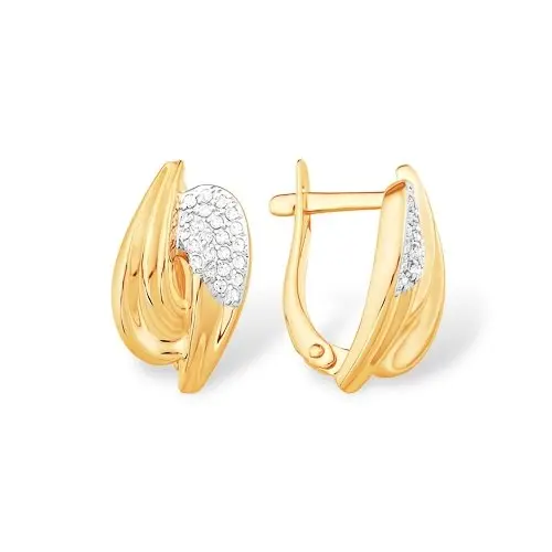 Серьги с английским замком из красного золота