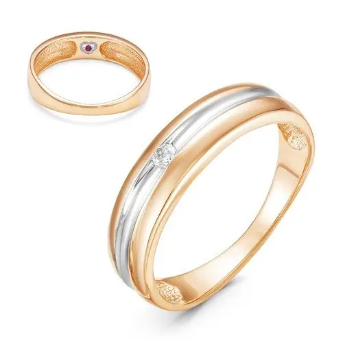 Кольцо декоративное из комбинированного золота