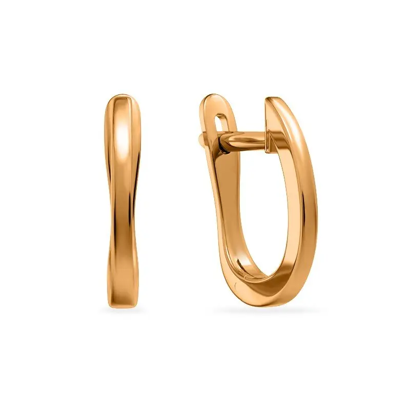 Серьги с английским замком из красного золота