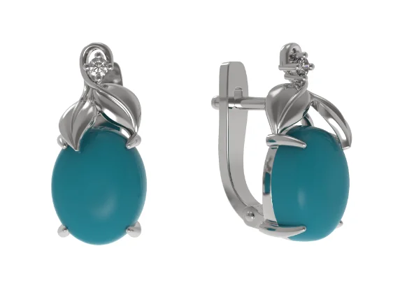 Серьги с английским замком из серебра