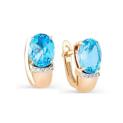 Серьги с английским замком из красного золота