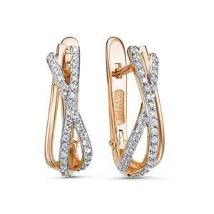 Серьги с английским замком из красного золота