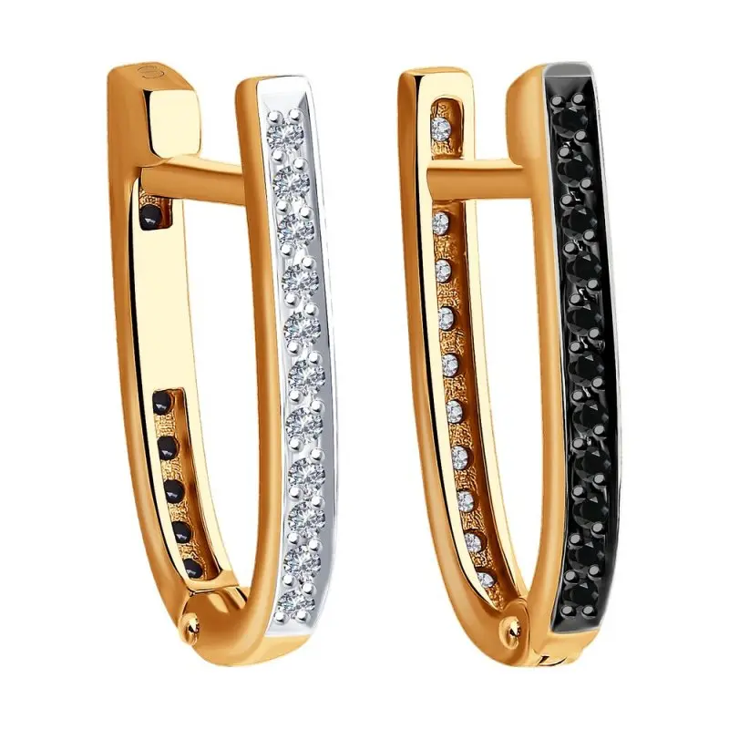 Серьги с английским замком из красного золота