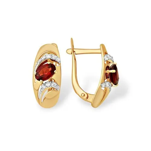 Серьги с английским замком из красного золота