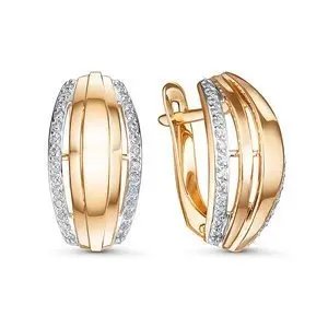 Серьги с английским замком из красного золота