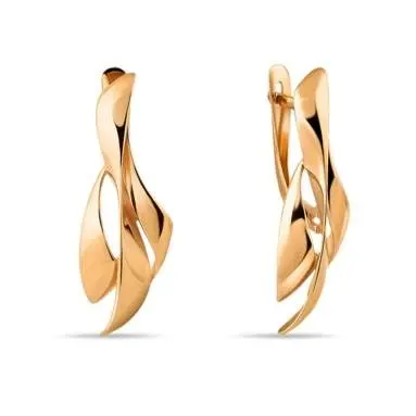 Серьги с английским замком из красного золота