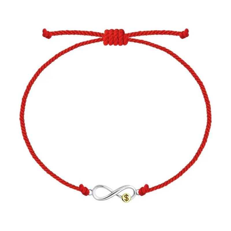 Браслет шнурок из серебра