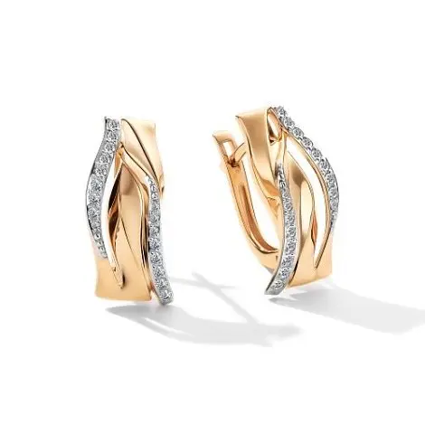 Серьги с английским замком из красного золота