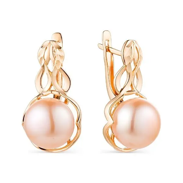 Серьги с английским замком из красного золота