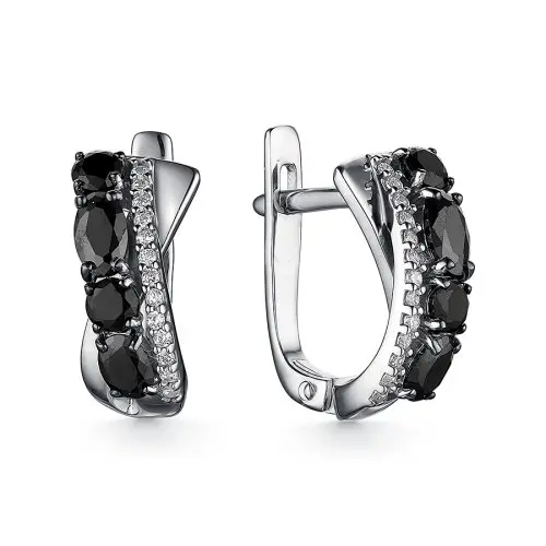 Серьги с английским замком из серебра вид 1