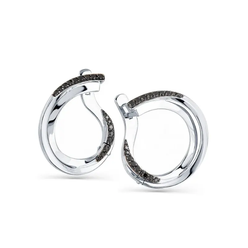 Серьги с английским замком из белого золота