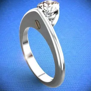 Кольцо помолвочное из белого золота