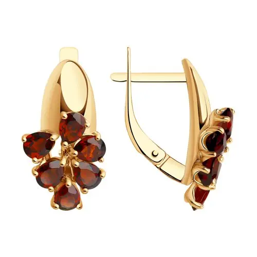 Серьги с английским замком из красного золота