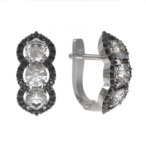 Серьги с английским замком из серебра