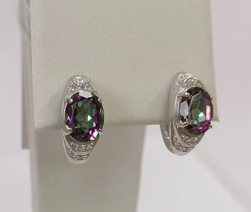 Серьги с английским замком из серебра