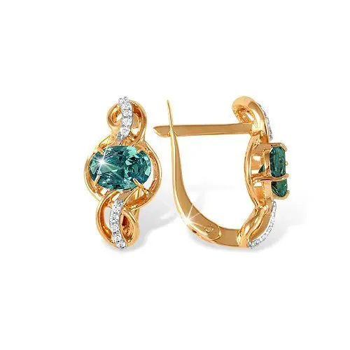 Серьги с английским замком из красного золота