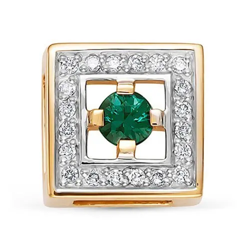 Подвеска бегунок из комбинированного золота