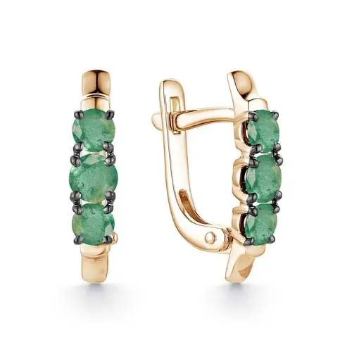 Серьги с английским замком из красного золота