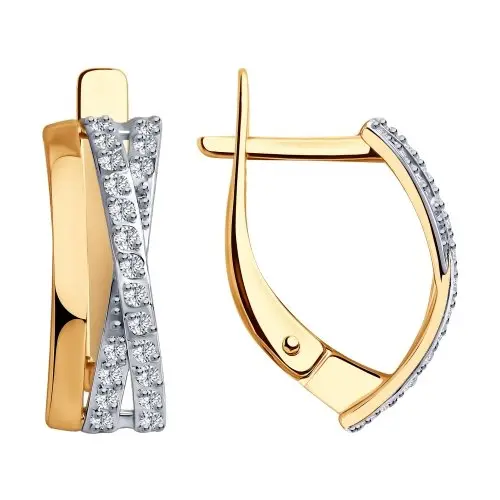 Серьги с английским замком из красного золота