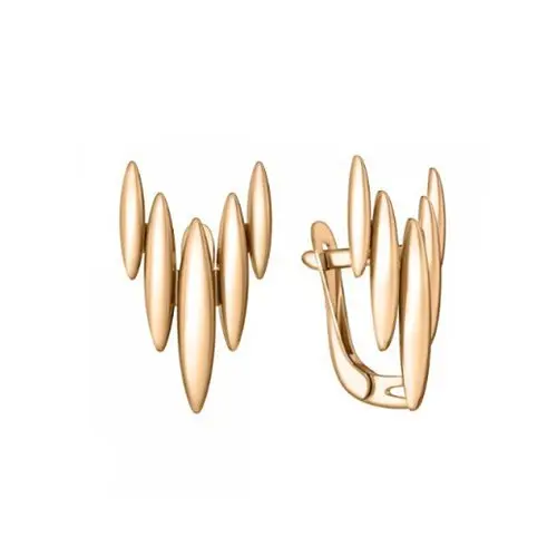 Серьги с английским замком из красного золота