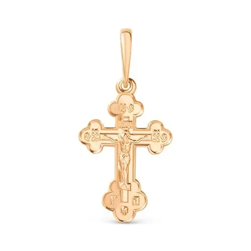 Подвеска крест из красного золота