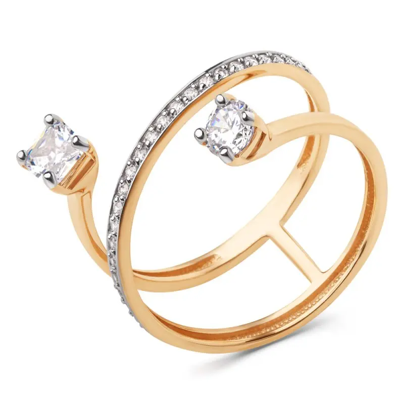 Кольцо декоративное из белого золота