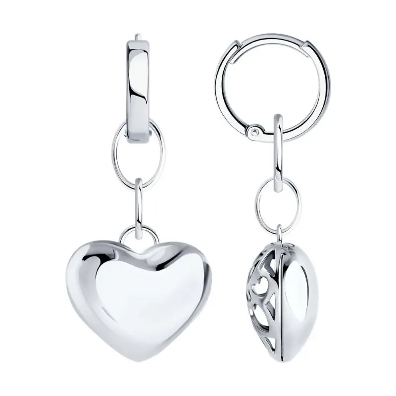 Серьги подвесные из серебра