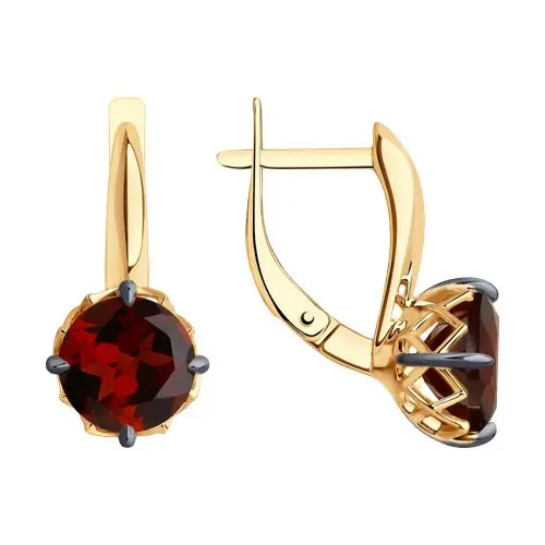 Серьги с английским замком из красного золота