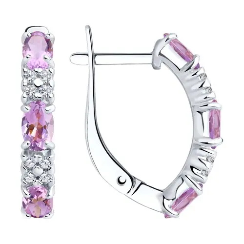 Серьги с английским замком из серебра