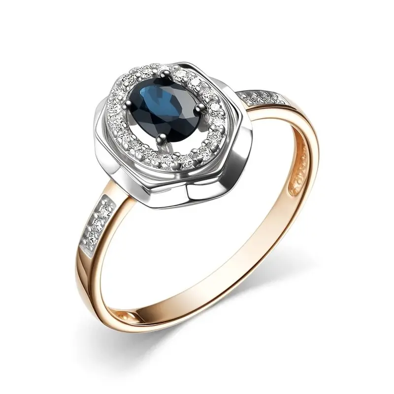 Кольцо декоративное из комбинированного золота