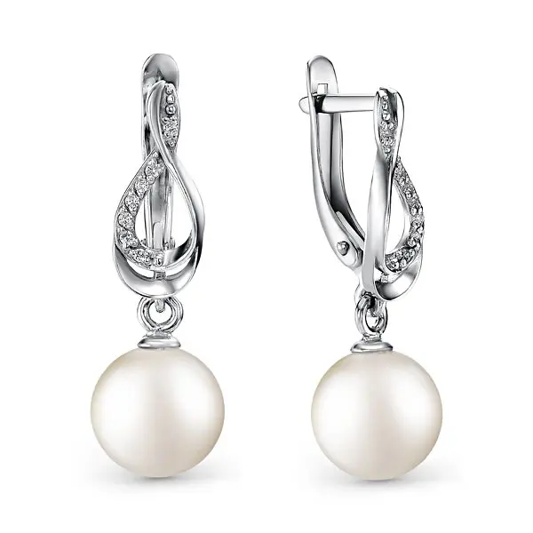 Серьги подвесные из серебра