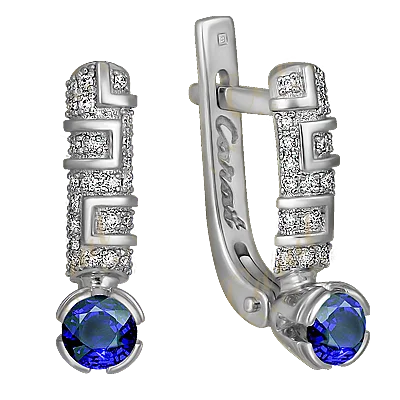 Серьги с английским замком из белого золота