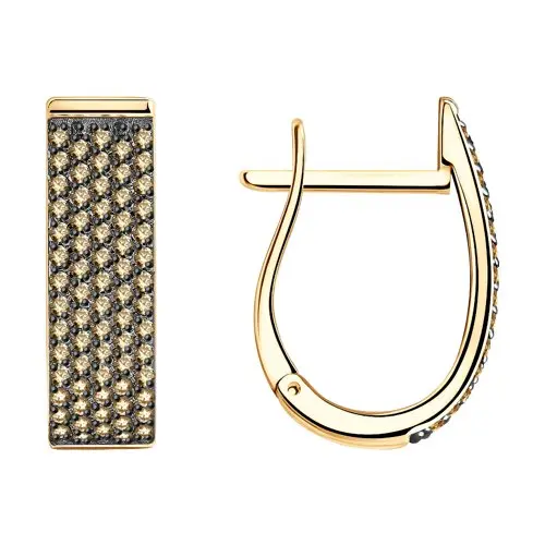 Серьги с английским замком из красного золота