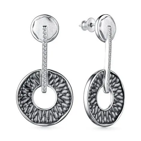 Серьги подвесные из серебра