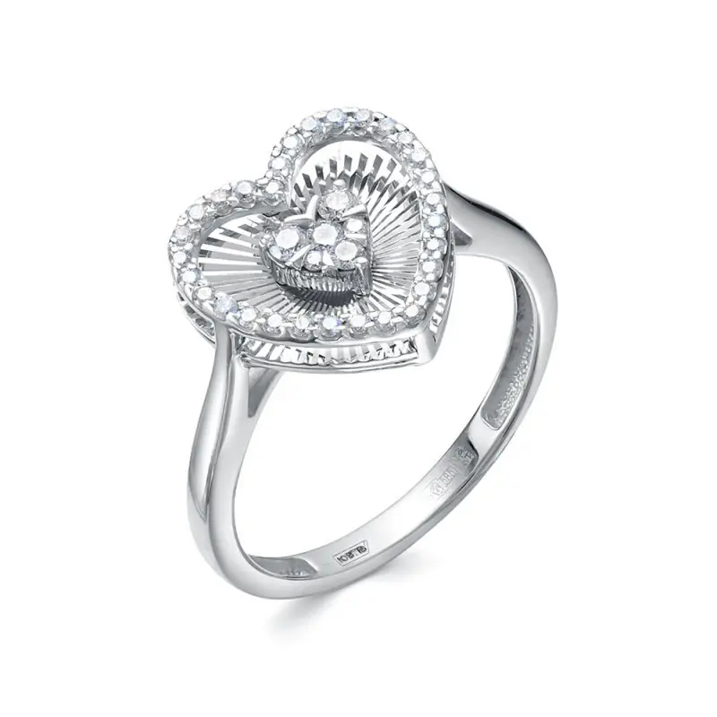 Кольцо декоративное из белого золота