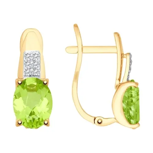 Серьги с английским замком из красного золота