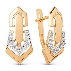 Серьги с английским замком из красного золота